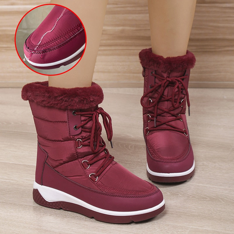 Bota Feminina Aveludada e Impermeável - Flex Use Comfort